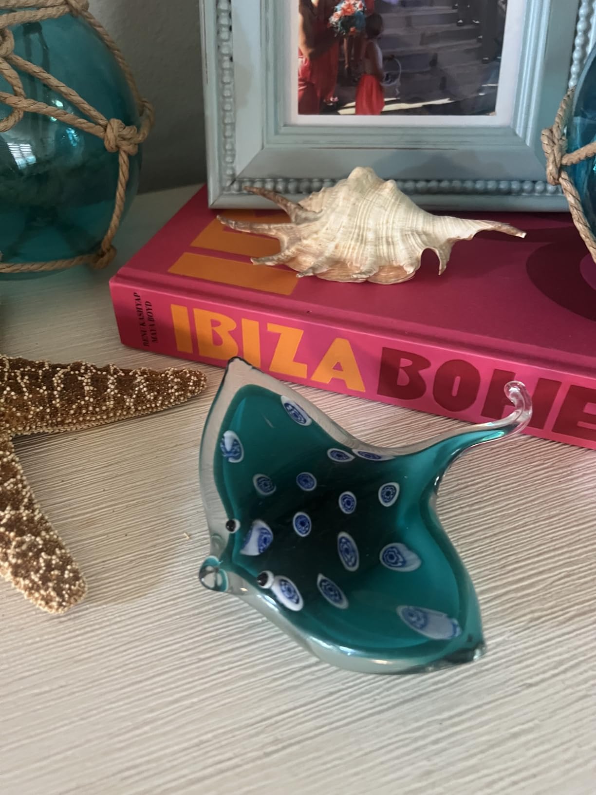 QFkris Glass Ray Fish, Handmade Crystal Manta Ray | Glass Stingray Cute Sea Animal Figurine, Art Home Decor customer photo 1
