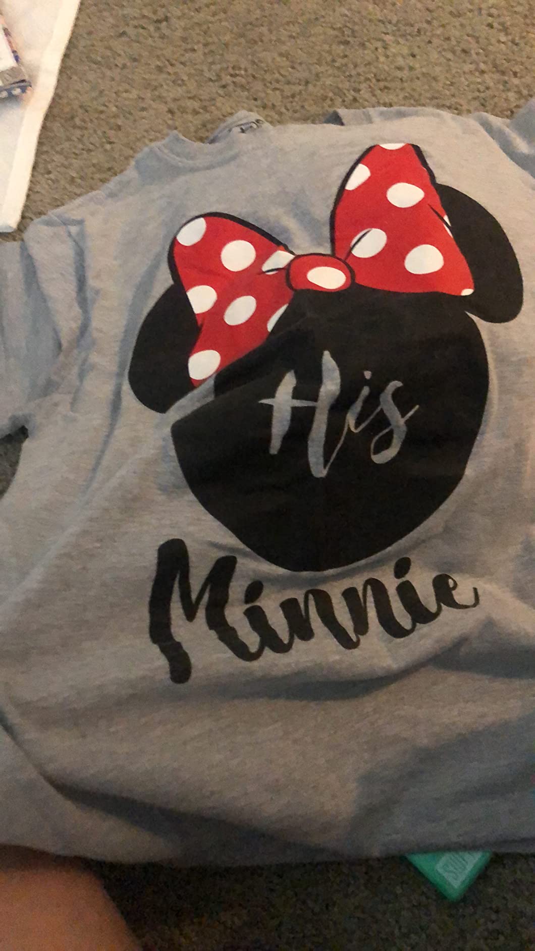 Disney Her Mickey Couples Valentines Adult Funny Disneyland Graphic T-Shirt customer photo 1