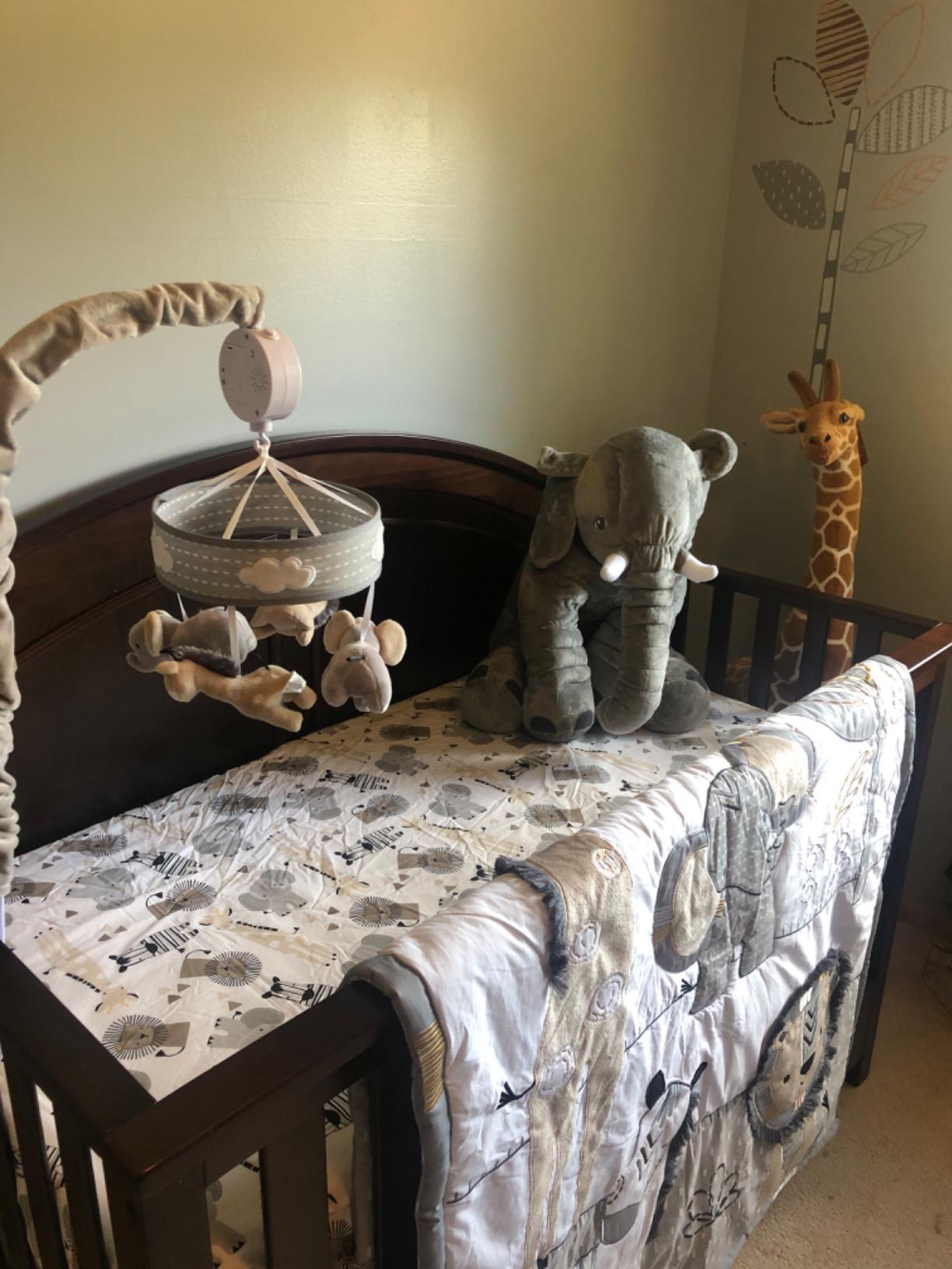 Lambs & Ivy Jungle Safari Gray/Tan/White Nursery 6-Piece Baby Crib Bedding Set customer photo 2