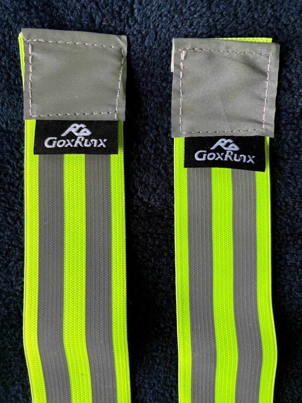 GoxRunx Reflective Bands Running Gear 6 Pack - Adjustable Reflective Armband Arm Wrist Ankle Leg Bands Reflectors - Reflective Tape Straps for Clothing Night Running Cycling Walking - Slap Bracelets customer photo 1