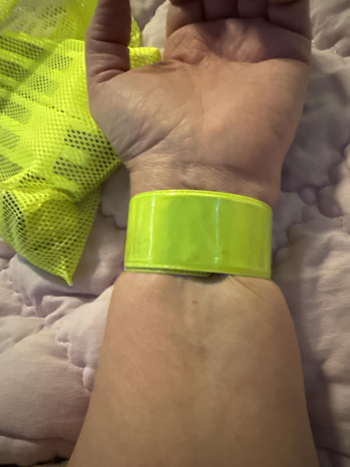 GoxRunx Reflective Bands Running Gear 6 Pack - Adjustable Reflective Armband Arm Wrist Ankle Leg Bands Reflectors - Reflective Tape Straps for Clothing Night Running Cycling Walking - Slap Bracelets customer photo 2