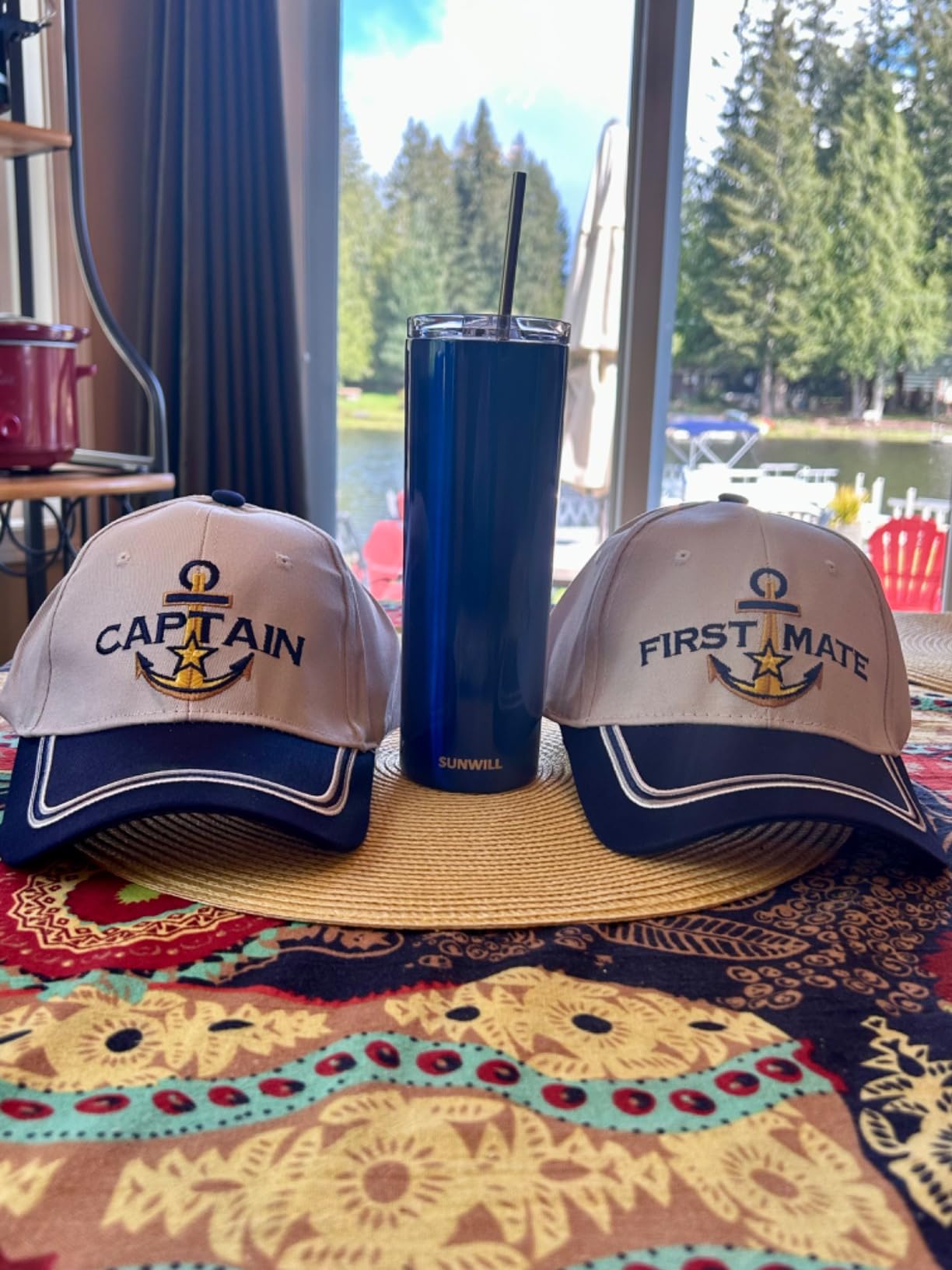 Captain Hat & First Mate | Matching Skipper Boating Baseball Caps | Nautical Marine Sailor Navy Hats customer photo 2
