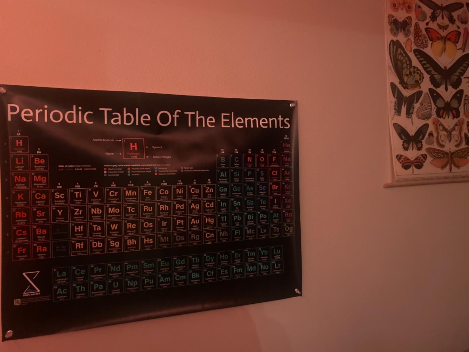 Periodic Table Poster 2026 Version - Large 31x23 Inch PVC Vinyl Chart of Scientific Elements, Hanging Decorations & Teaching Supplies for Science Chemistry Middle, High School Homeschooling Classroom customer photo 2