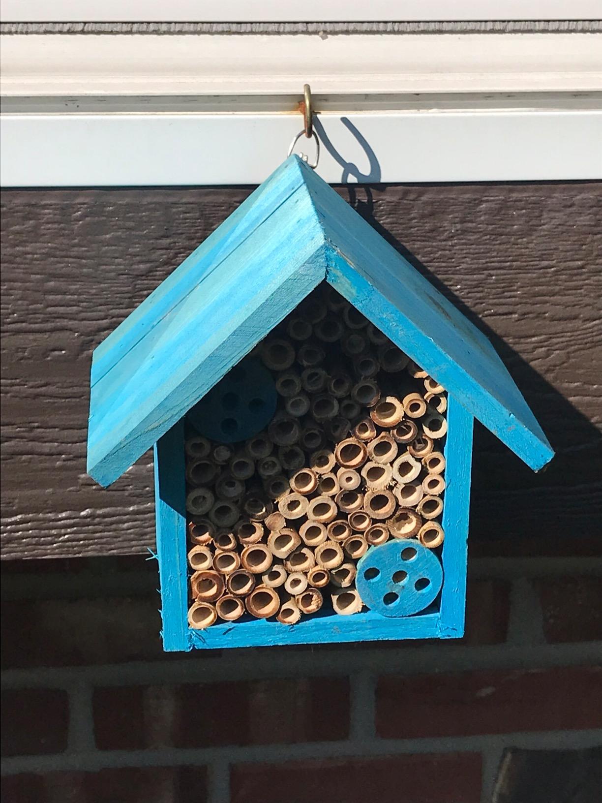 Mason Bee Houses and Supplies : Bamboo Tube Bee Hotel for Solitary Bees - Attract More Gentle Pollinating Bees to Your Garden by Providing Them with a Safe Bee Home Made from FSC Certified Wood customer photo 1