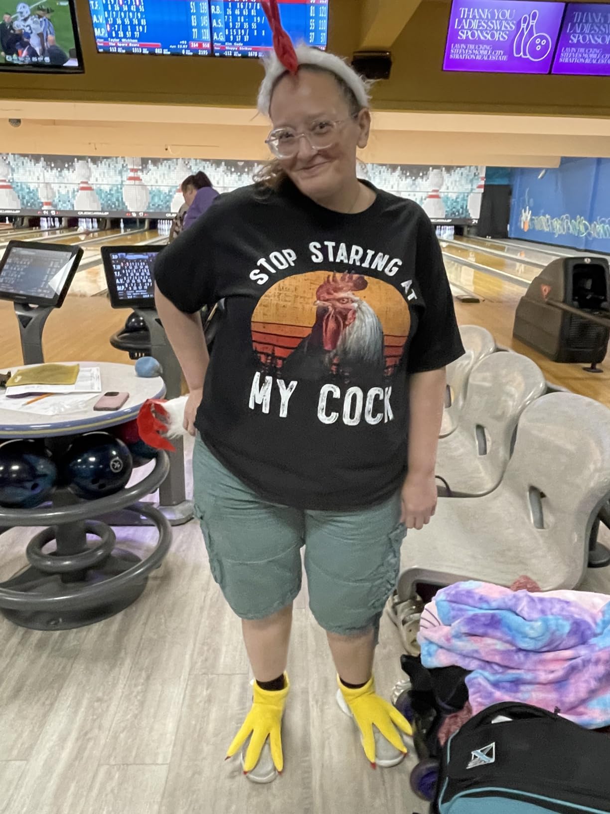 Funny Chicken Rooster Stop Staring At My Cock T-Shirt Gift T-Shirt customer photo 1