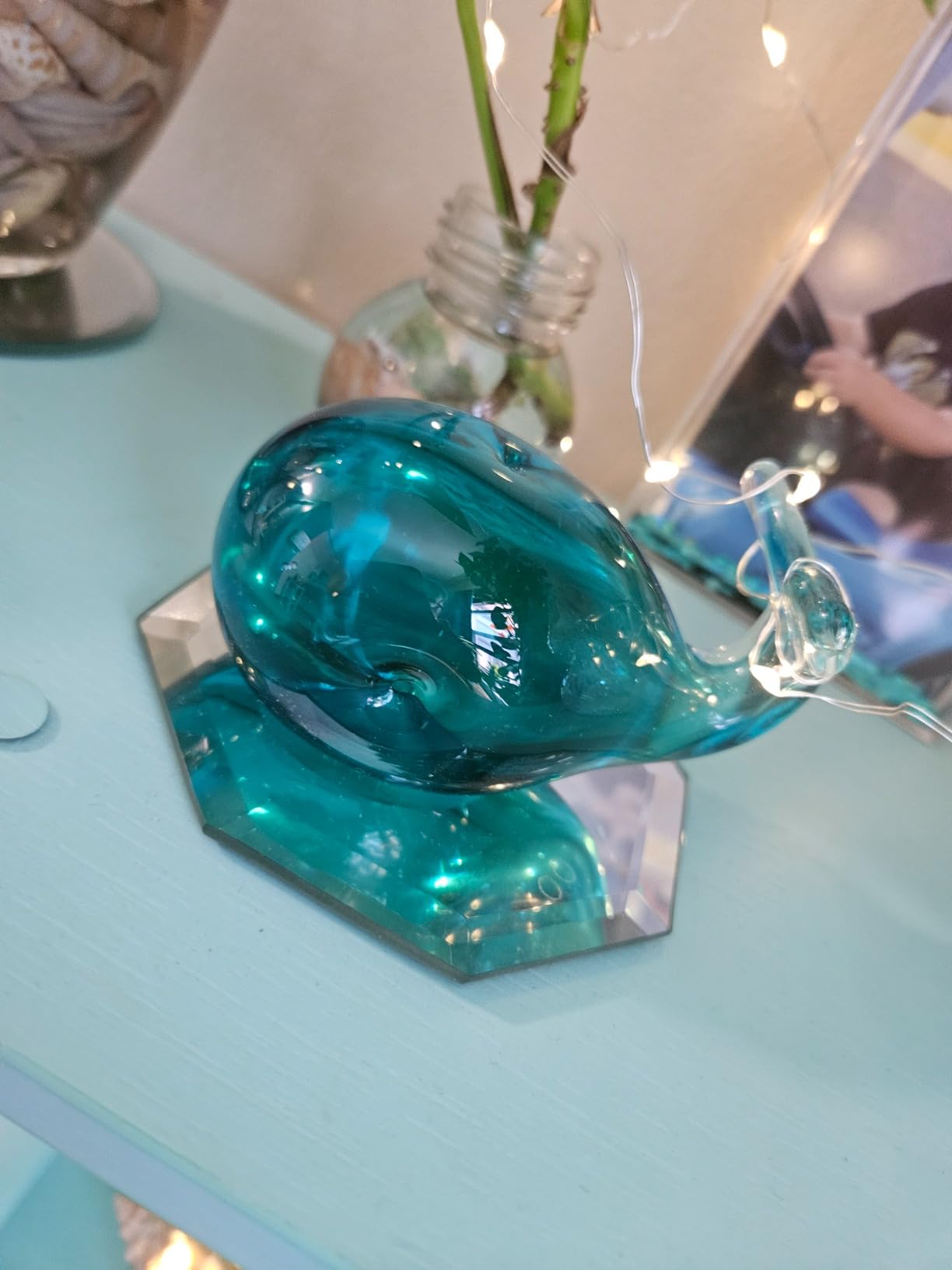 3'' Seahorse Art Glass Blown Miniature Sea Animal Figurine Collectible | Handmade Sea Horse, Ocean Sea Glass Decor, Unique Gift For Women Mom customer photo 2