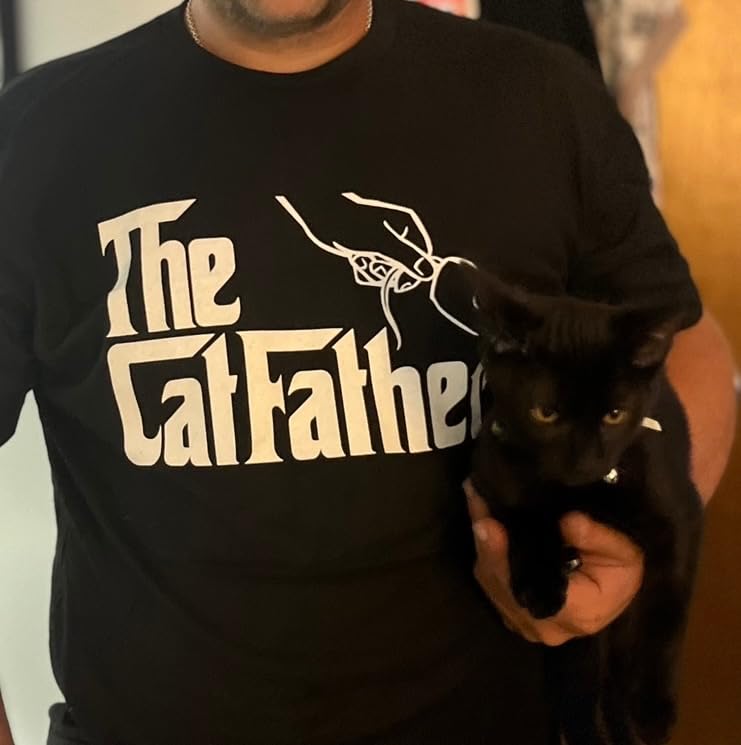 The Catfather - Funny, Cute Cat Father Dad Owner Pet Kitty Kitten Fun Humor T-Shirt customer photo 1