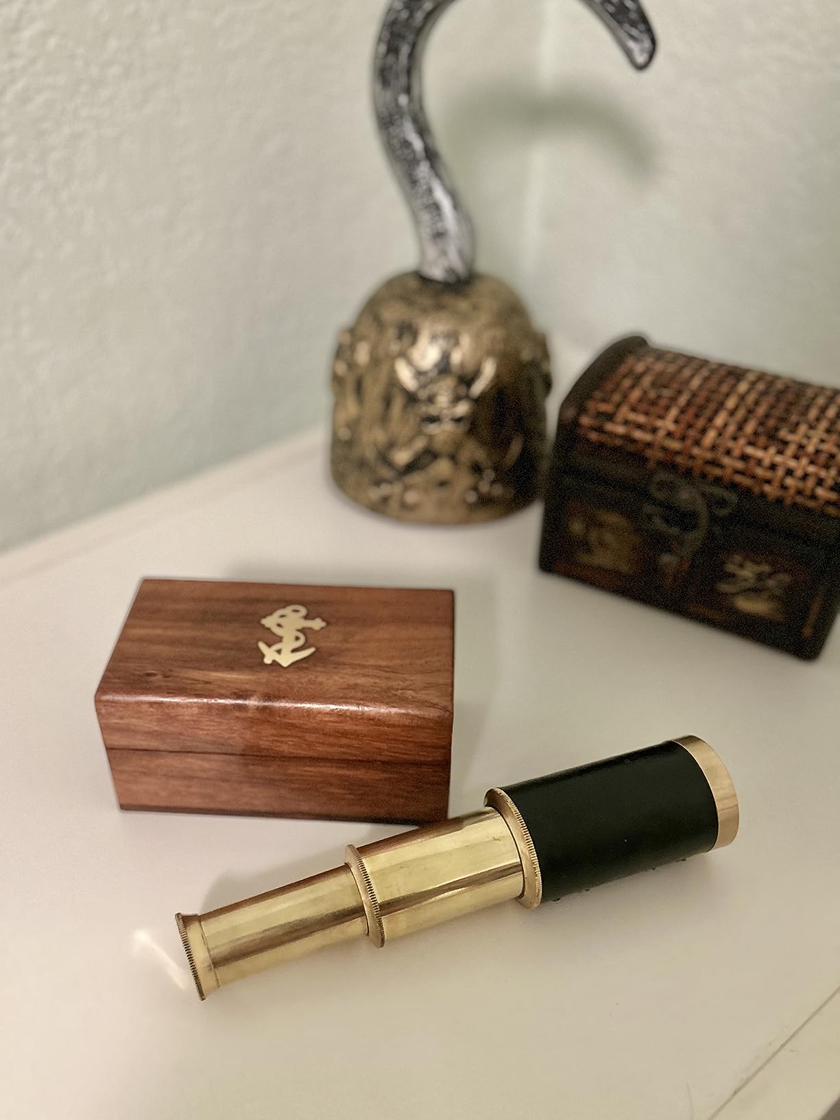 Miniature Beautiful Handcrafted Handheld Brass Telescope with Rosewood Box - Pirate Navigation Gifts - Nagina International (6 Inches, Polished Brass) customer photo 2