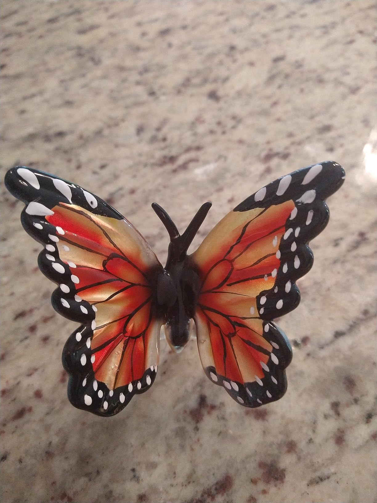 Glass Amber Monarch Butterfly Figurine customer photo 2