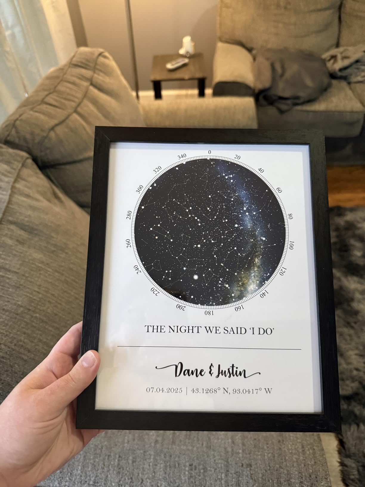 Custom Star Map - Personalized (Multiple Sizes - Unframed Print, Star Constellation Wall Art, Great Gift - Special Occasion, Engagement, Wedding, Birthday, Anniversary) customer photo 1