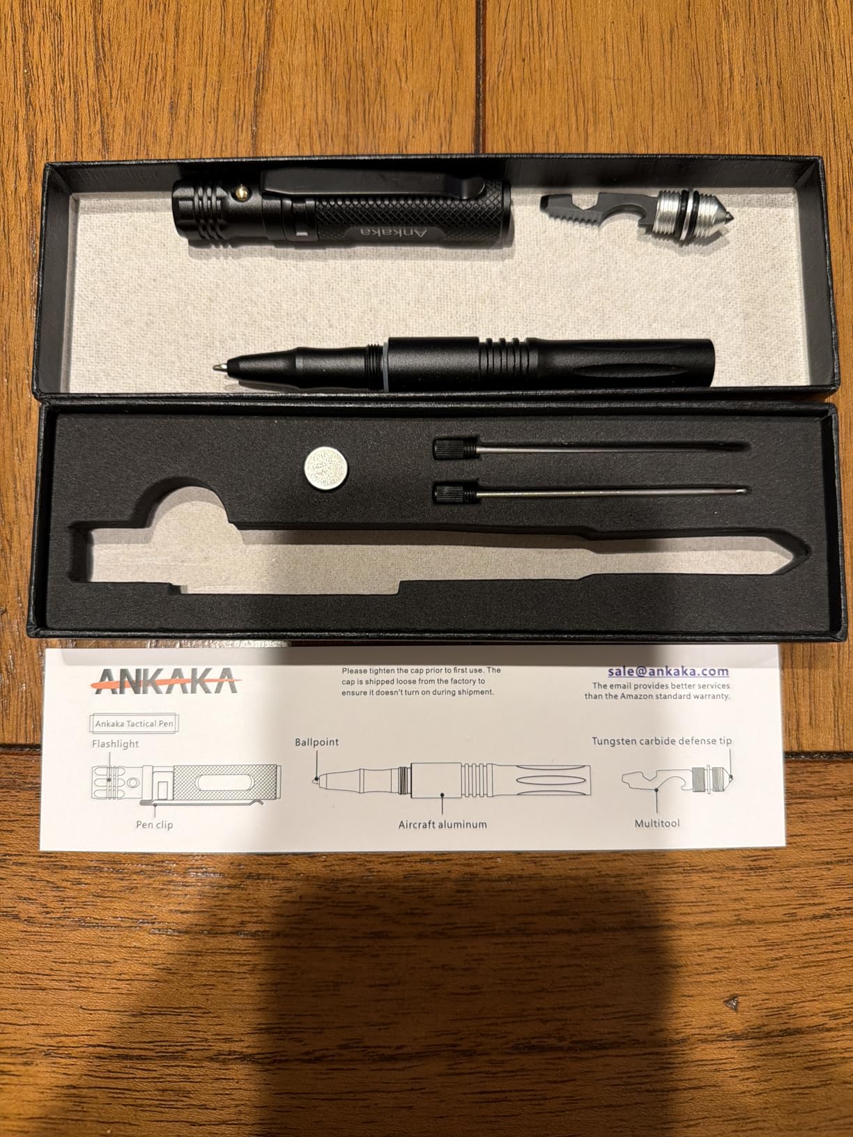 The Most Loaded 6-in-1 Tactical Pen: Self Defense Tip + Flashlight + Ballpoint + Bottle Opener + Screw Driver + Hexagonal Wrench, 5 Ink Refills + 6 Batteries + Gift Box customer photo 2
