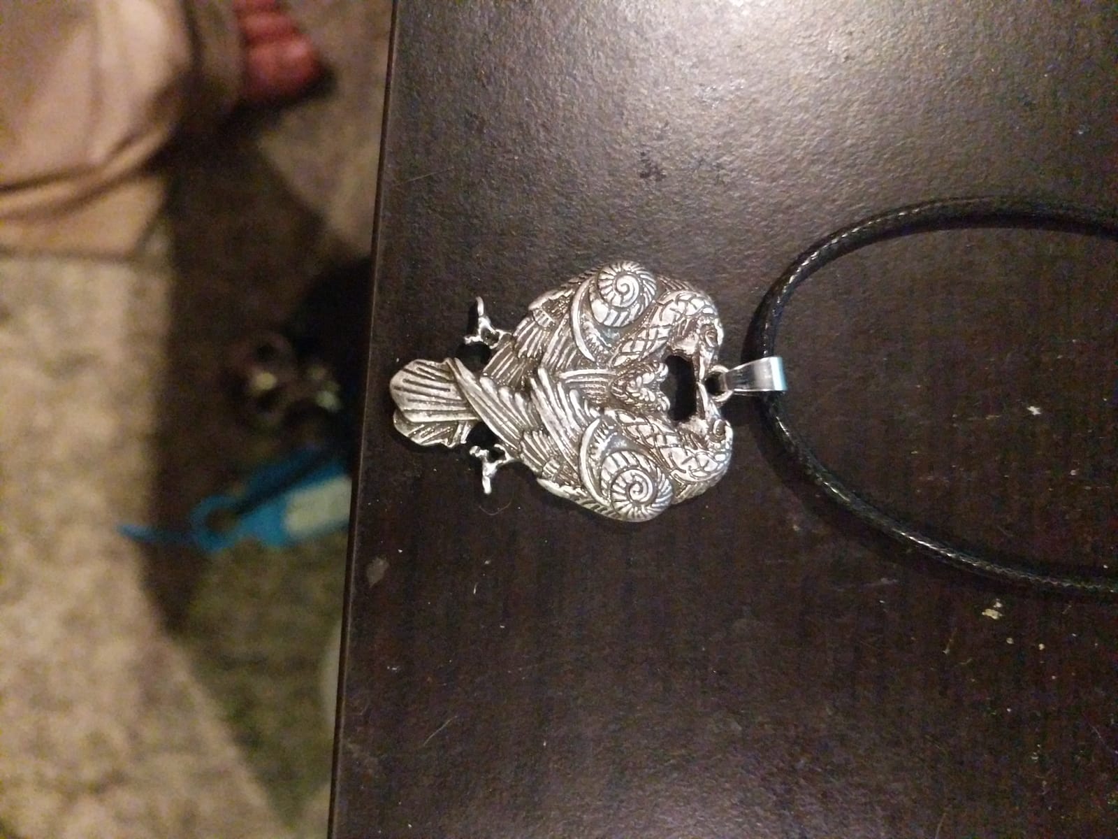 HAQUIL Raven Necklace, Norse Huginn and Muninn Odin Raven Pendant, Viking Jewelry Gift for Men and Women customer photo 1