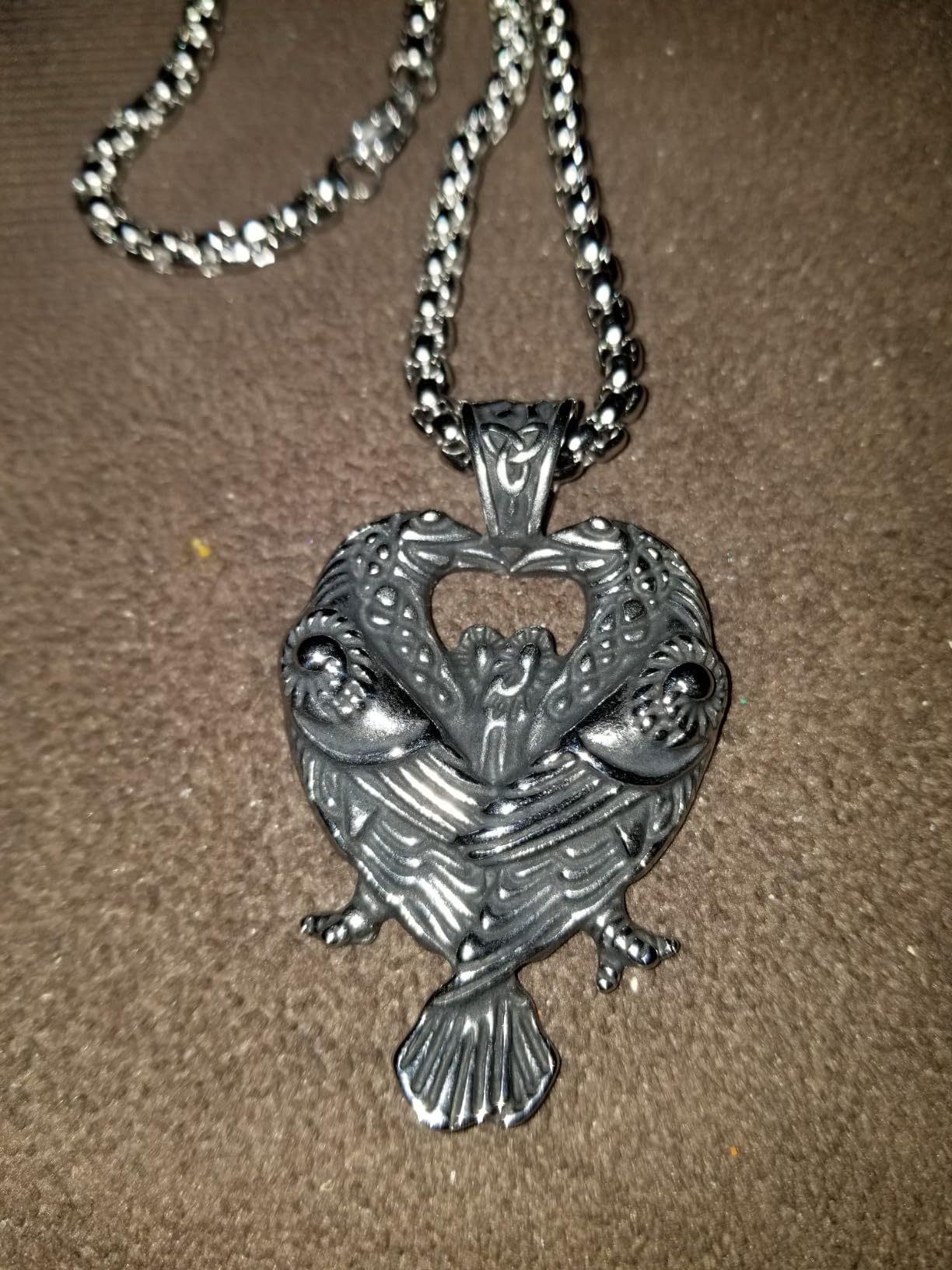 HAQUIL Raven Necklace, Norse Huginn and Muninn Odin Raven Pendant, Viking Jewelry Gift for Men and Women customer photo 2