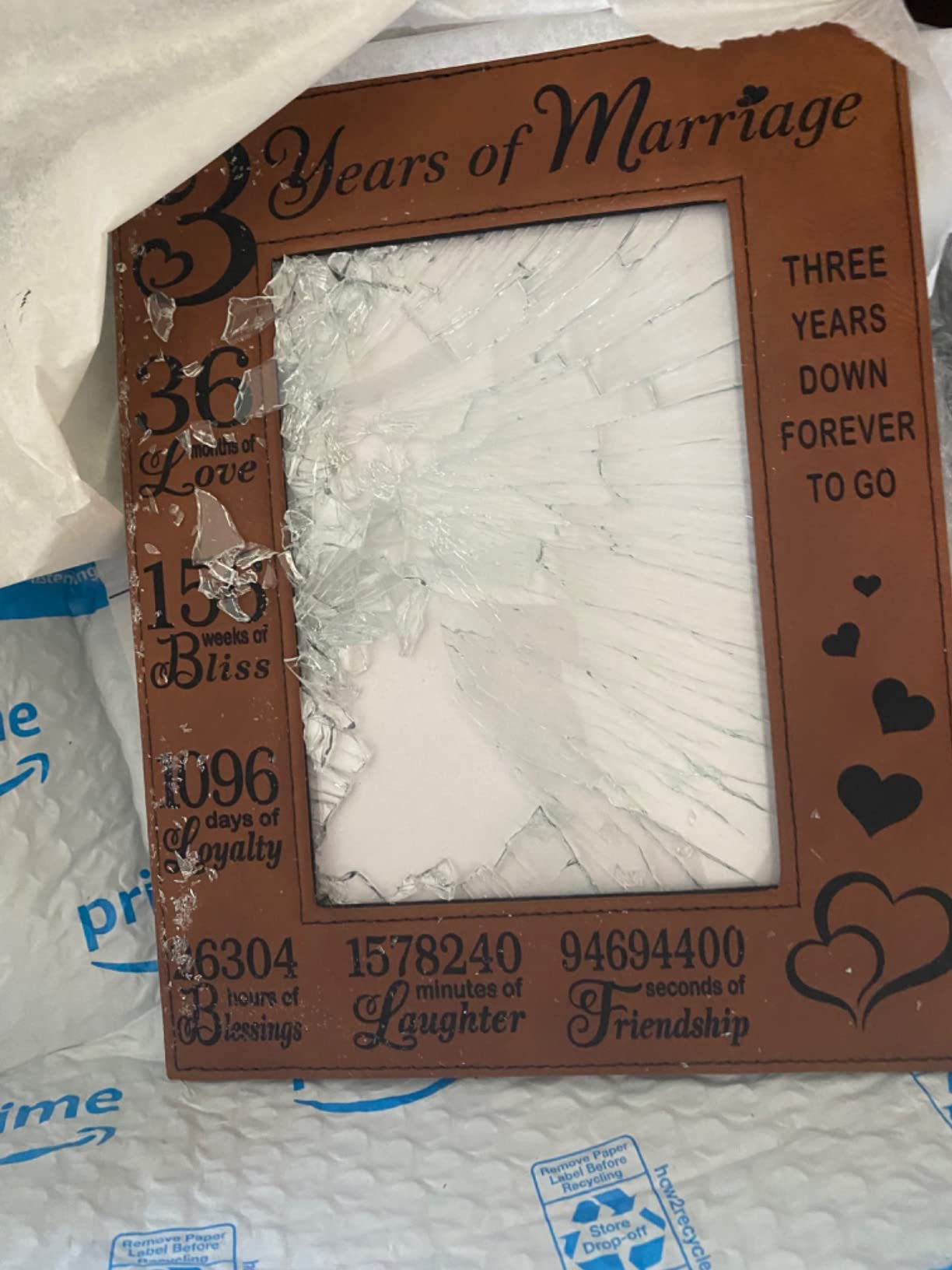 KATE POSH 3rd Anniversary Engraved Rawhide Leather Picture Frame (5x7 Horizontal) customer photo 1
