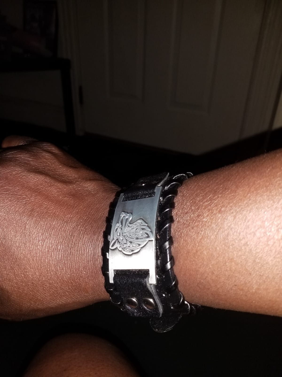 Viking Bracelet Wolf Fenrir - Vintage Nordic Scandinavian Talisman - Gothic Bracelet for Celtic Pagan customer photo 1