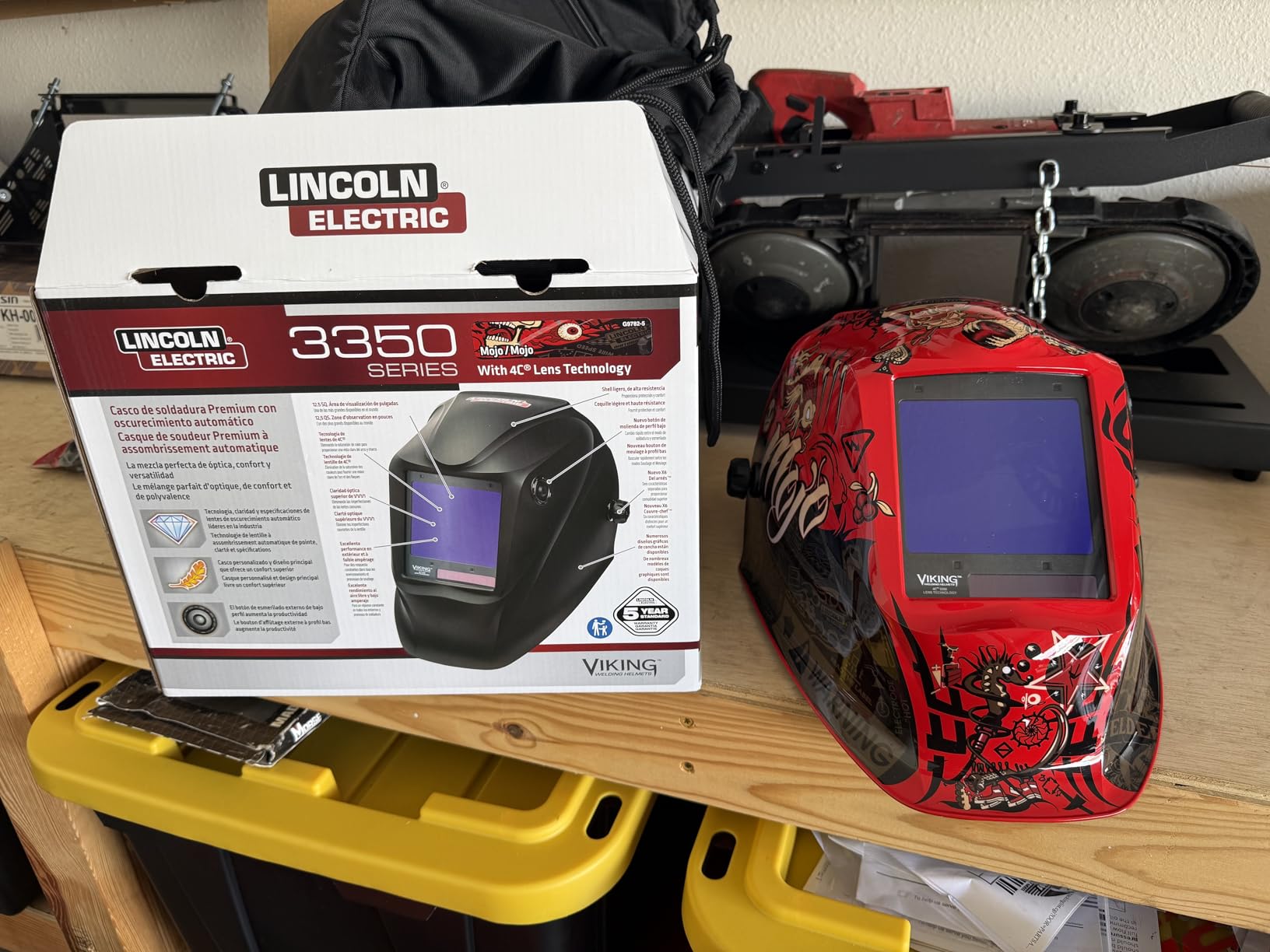 Lincoln Electric K3034-4 VIKING 3350 Auto Darkening Welding Helmet with 4C Lens Technology, Matte Black, extra large customer photo 2