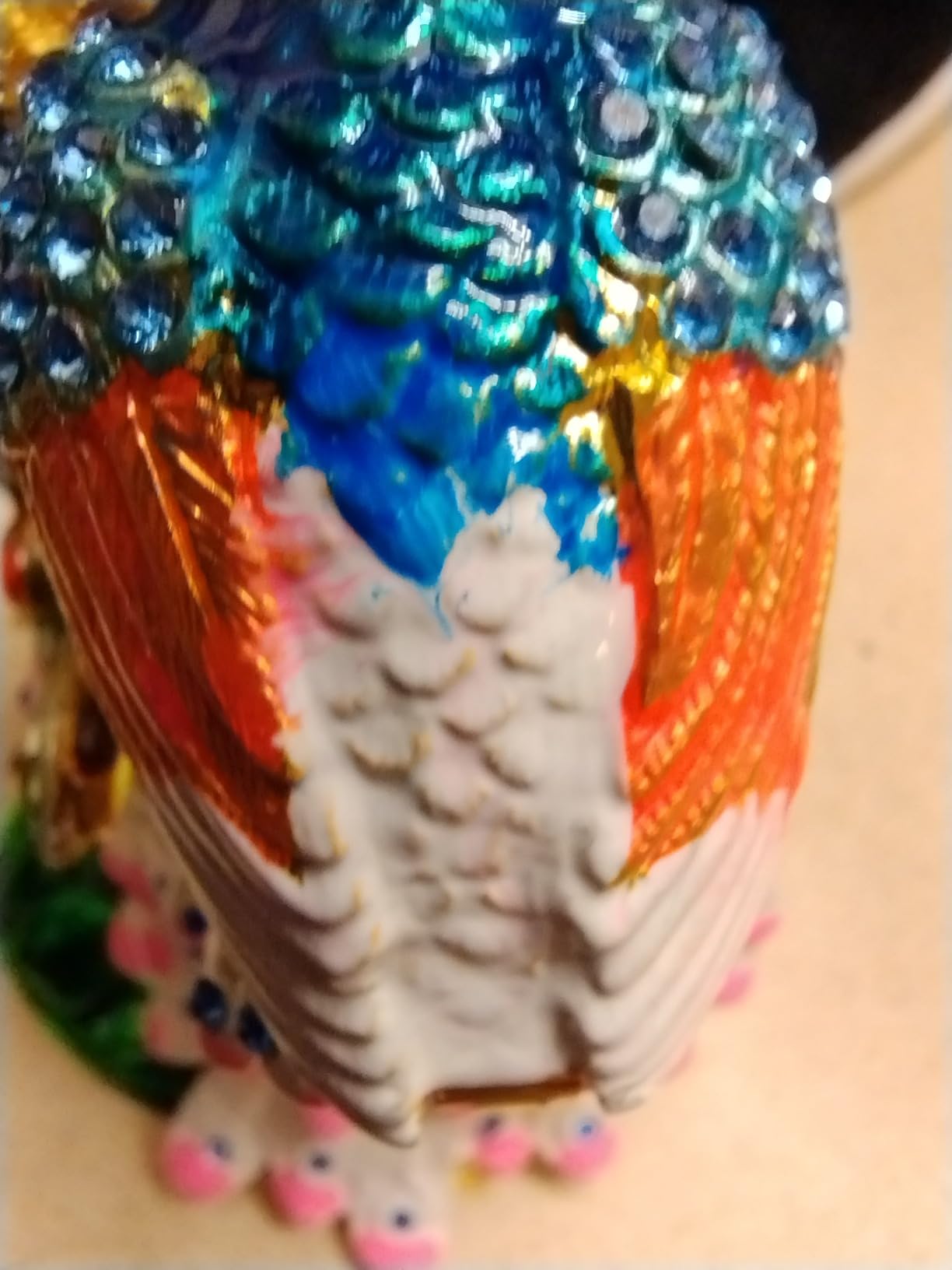 Pair of Peacocks Figurine Enamel Hinged Jewelry Trinket Box customer photo 1