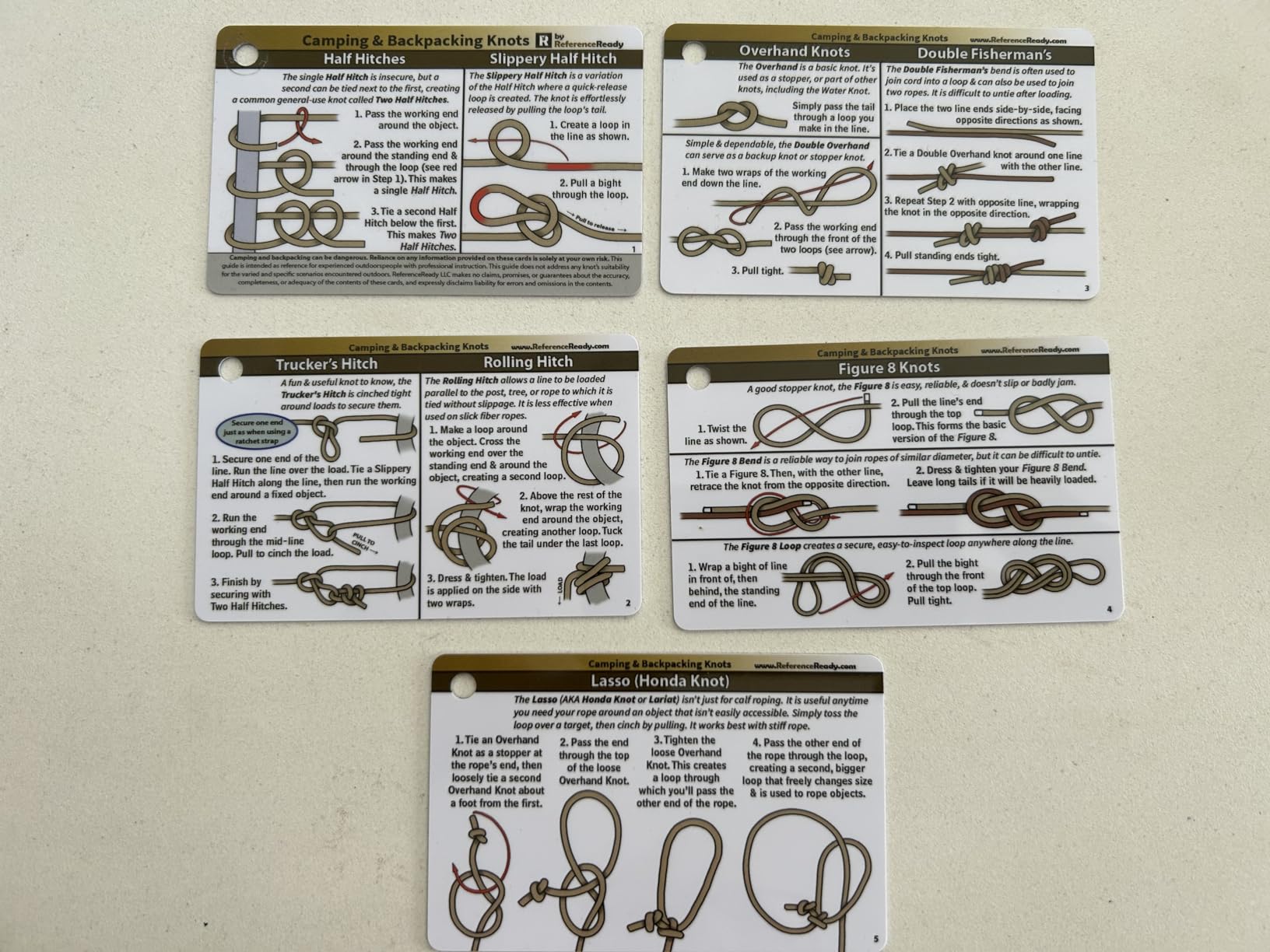 ReferenceReady Outdoor Knot Cards: 22 Knots - Camping, Backpacking, Scouts | Waterproof pocket guide with mini carabiner for camping, backpacking essentials, and safety survival gear & bushcraft customer photo 1