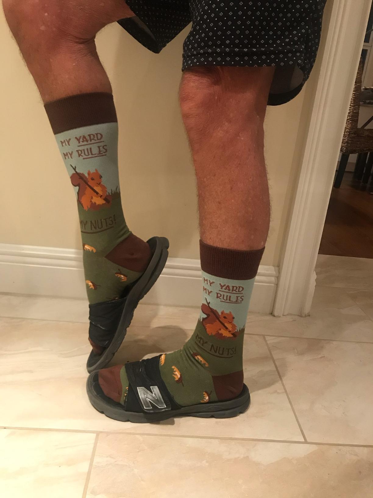 Foot Traffic Men's Novelty Socks, Funny Animal-Themed Dress Socks, Sizes 7-12 customer photo 1