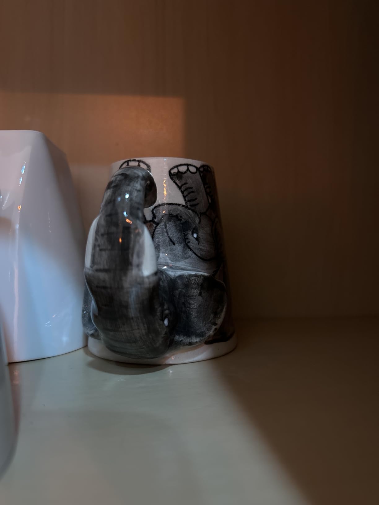 IYARA CRAFT Elephant Mug 11 oz - Handmade Ceramic Coffee Mug with 3D Elephant Handle, Microwave & Dishwasher Safe Tea Cup, Unique Elephant Gifts for Women, Animal Lovers, Mom, Christmas & Birthday customer photo 2