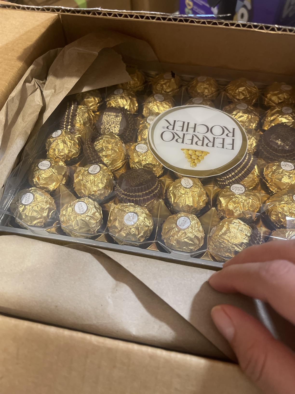 Ferrero Rocher Gourmet Hazelnut Milk Chocolate Gift Box, 42 Individually Wrapped Chocolates, 18.5 oz customer photo 1