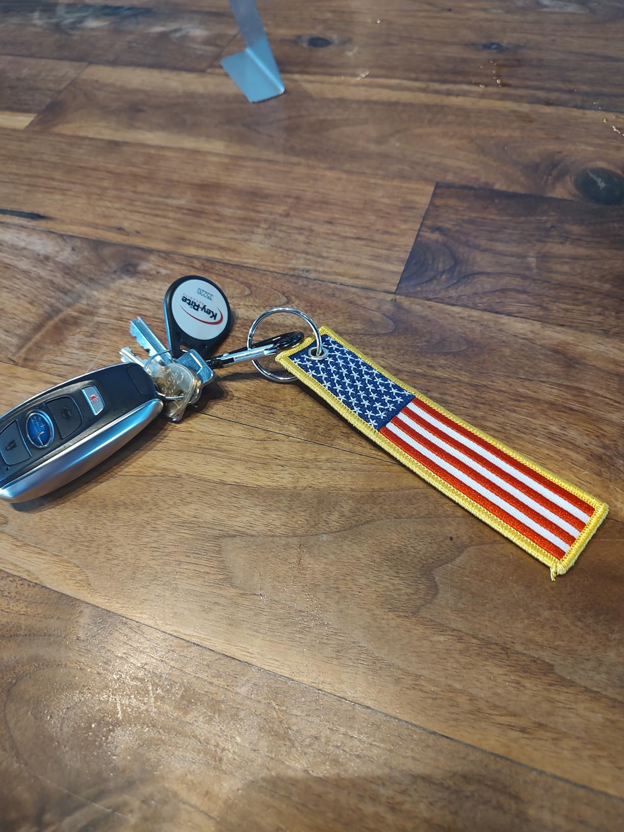 Great 1 Thin White Line American Flag Keychain Tag with Key Ring | 2-Pack, EMT EMS Paramedic, 5.1 x 1.2 Inches, Carabiner - Keys, Cars, Motorcycles, Backpacks, Luggage, Gifts - EDC customer photo 1