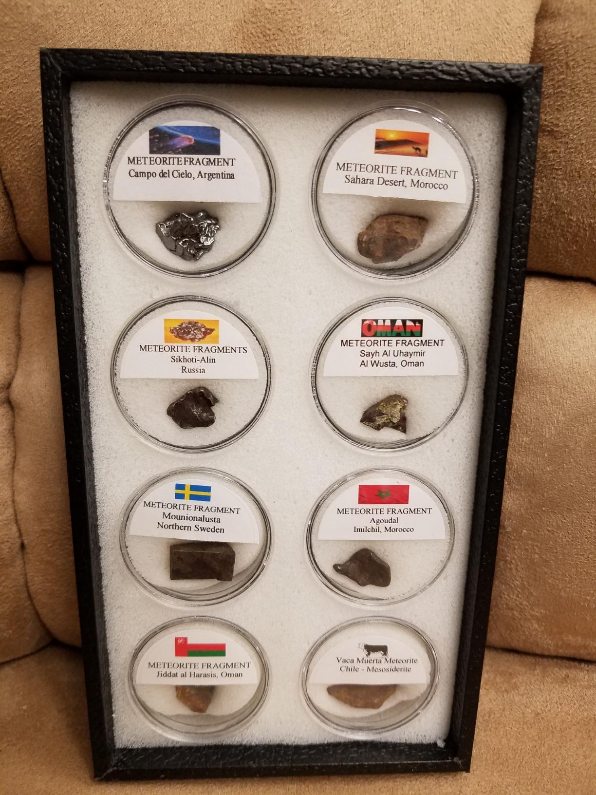Meteorites from Around the World - Authentic 8-Piece Meteorite Fragment Collection with Display Case | Educational Science Gift for Kids & Space Enthusiasts customer photo 1