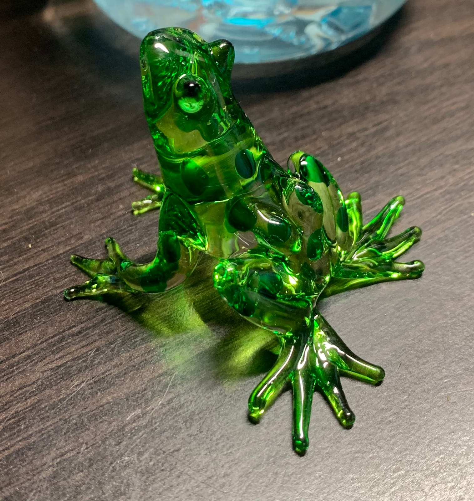 Hand Blown Art Glass, Rainforest Green Frog Miniature Animals Collection, Dollhouse Miniatures, Decorations, Seasonal Gift, Souvenirs, Frog Art Glass Blown customer photo 1