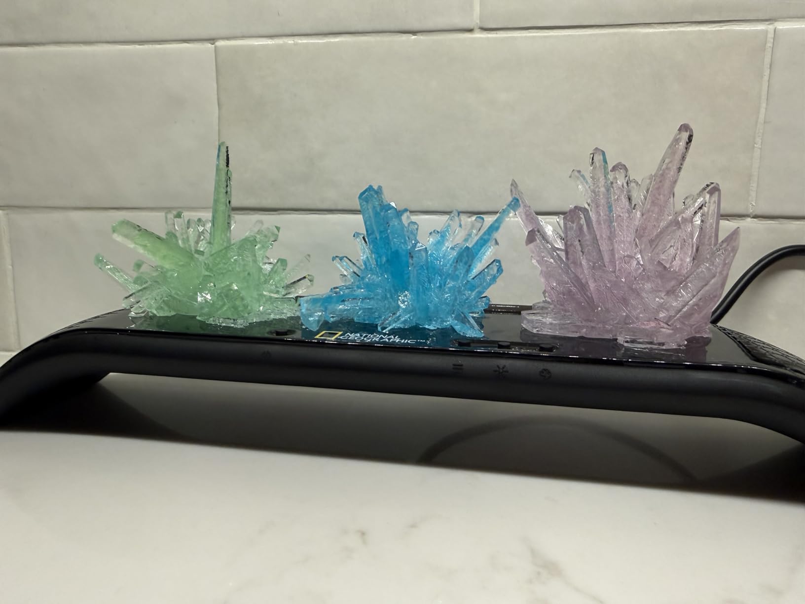 National Geographic Crystal Growing Kit with 3 Crystals for Kids Ages 8-12 | Grow 3 Vibrant Crystals, Light-Up Night Display, 3 Real Gem Specimens, Science Experiment, STEM Learning, Birthday Gift customer photo 1