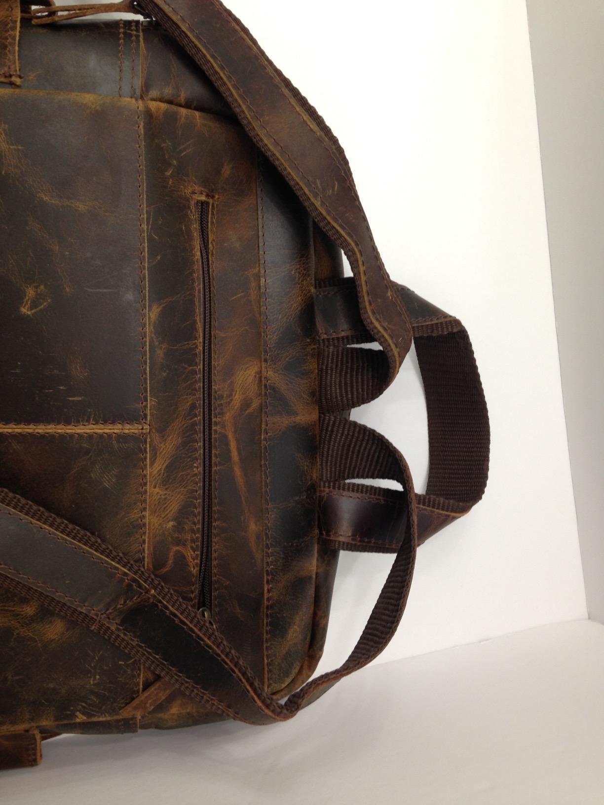 Vintage Buffalo Leather Backpack Multi Pockets Travel Bag for Men/Women customer photo 2