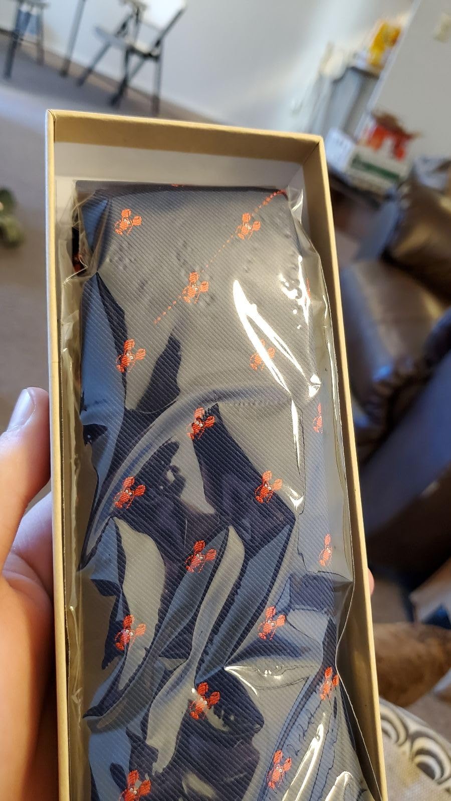 Red Lobster Pattern Necktie With Gift Box Red Color Lobster Navy Tie customer photo 1