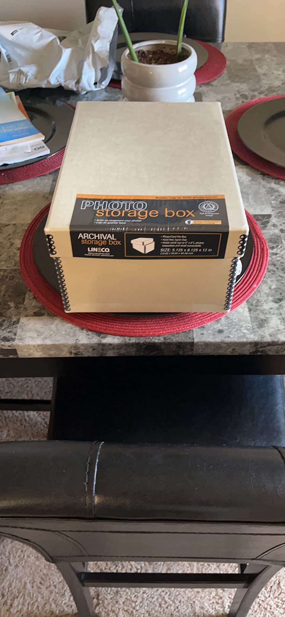 Lineco Archival Photo Card Box, Museum-Quality Storage, 5x8x12 Inch, Tan | Acid-Free with Removable Lid, Metal-Edge Corner, Bulk Storage and Preservation for Negatives, Prints, Films, Photos customer photo 1