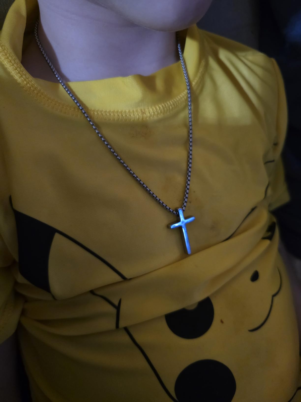 M MOOHAM Cross Necklace for Men Teen Boys 16-30 Inch | Silver Black Gold Stainless Steel Cross Chain Cross Pendant, Jewelry Gifts for Teenage Boys Men customer photo 1