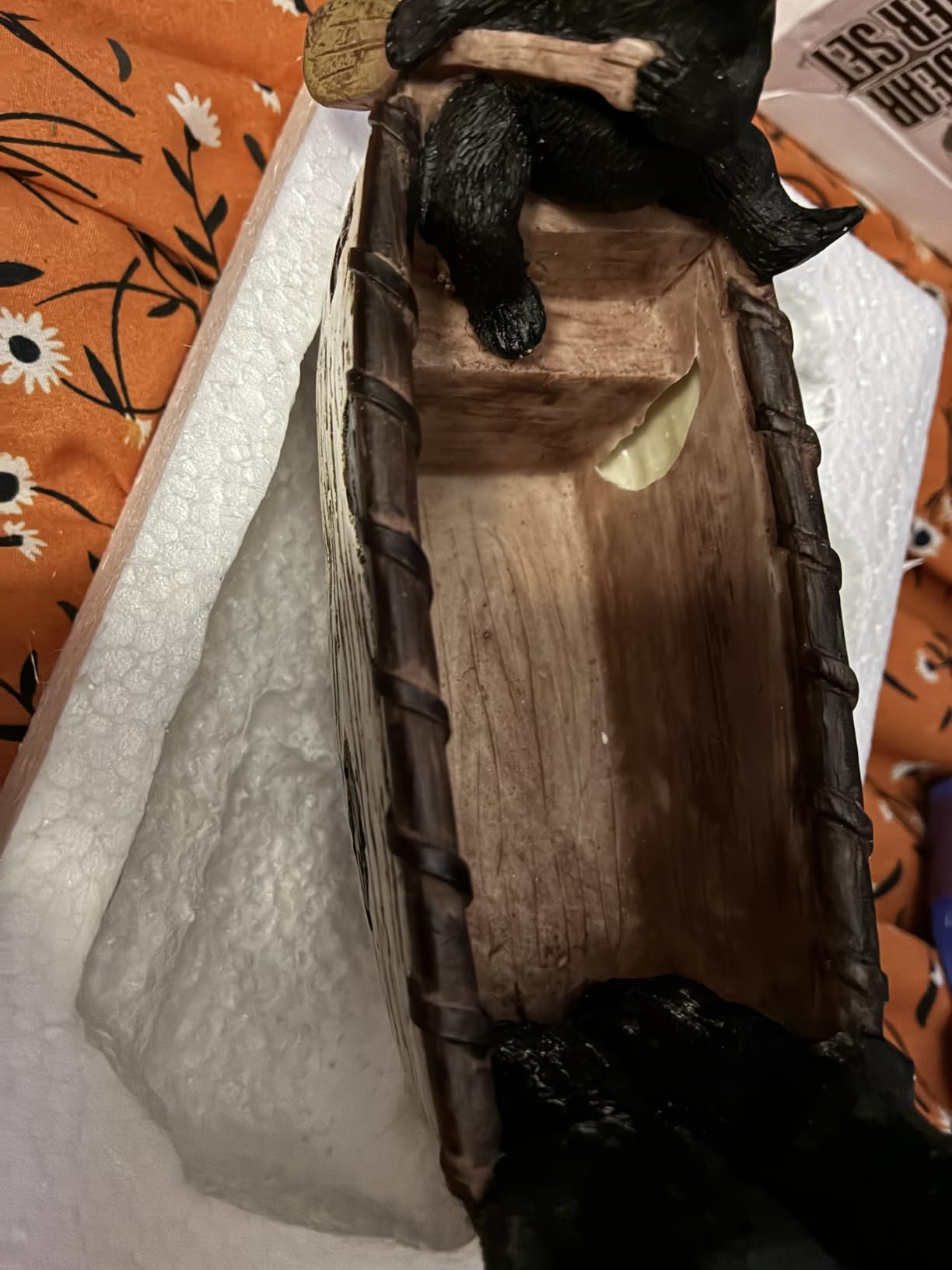 Bear Coasters - Set of 6 Rustic Coasters in Handmade Canoe with Adorable Black Bear Figurines - Log Cabin Decor customer photo 1