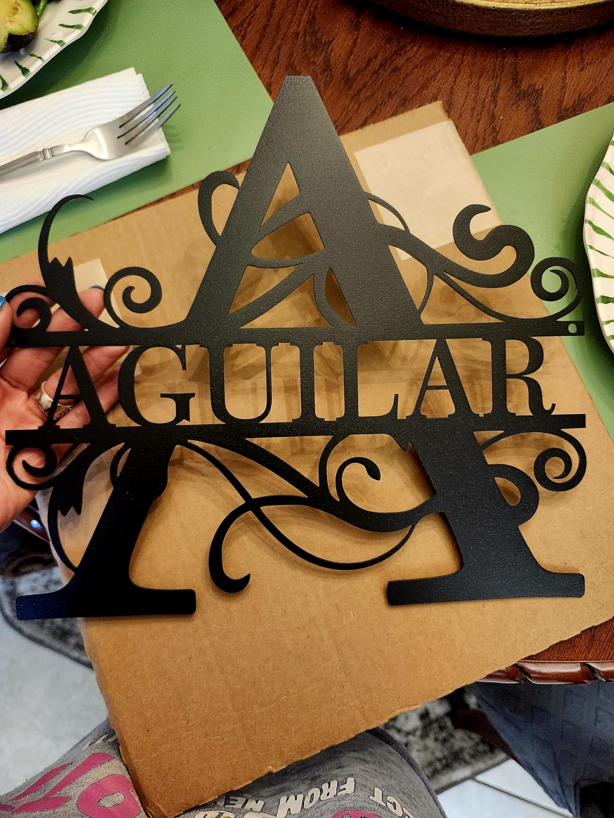 Custom Metal Name Sign | Split Letter Monogram | Outdoor Last Name Sign | Metal Wall Art, Personalized Wedding Gift, Outdoor Sign customer photo 2