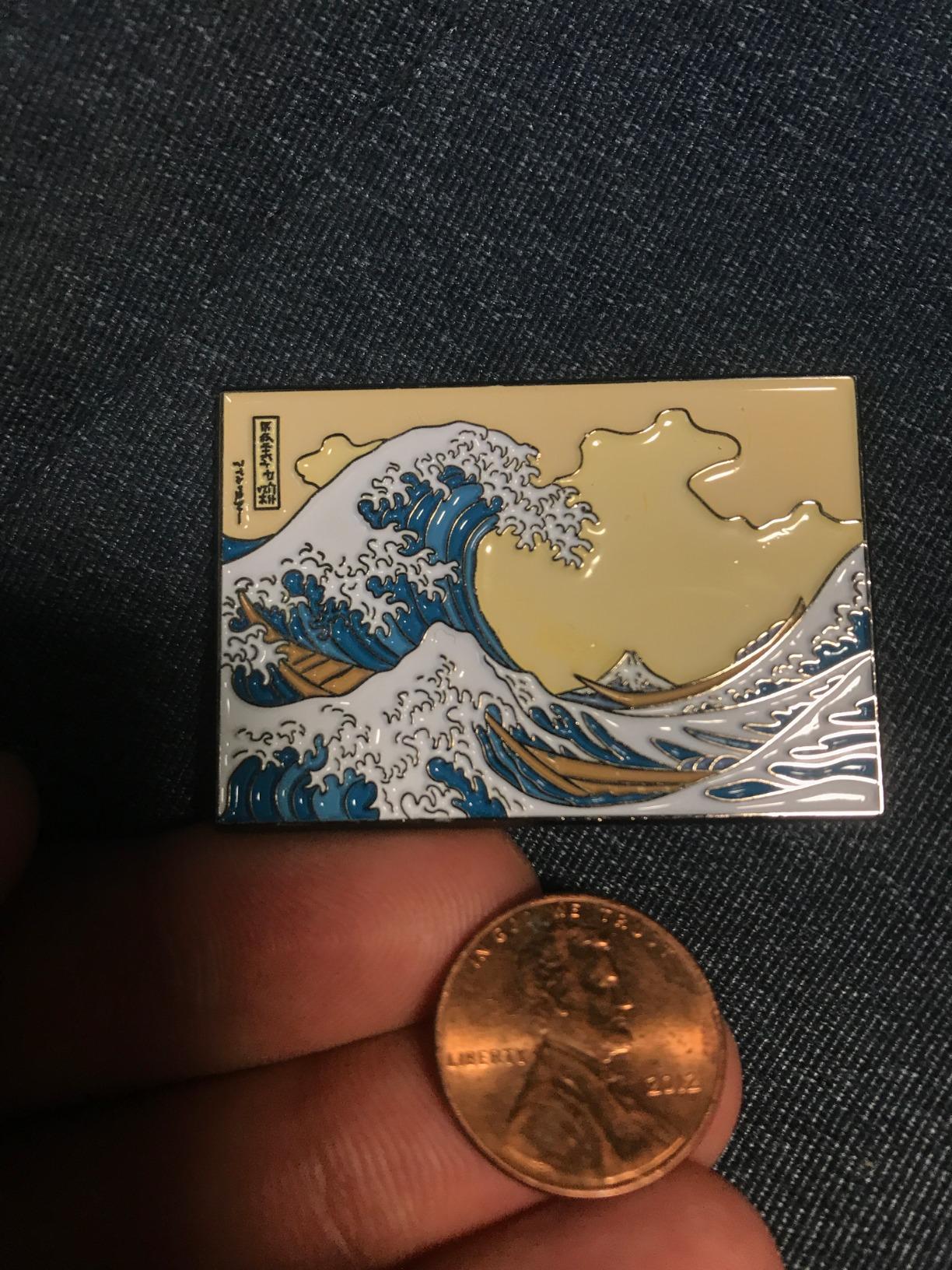 Pinsanity The Great Wave off Kanagawa Enamel Lapel Pin customer photo 2