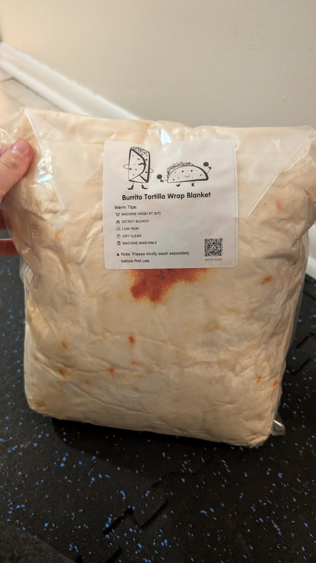 SeaRoomy Burrito Tortilla Blanket, Funny Food Throw Blanket, Round 47inches customer photo 2