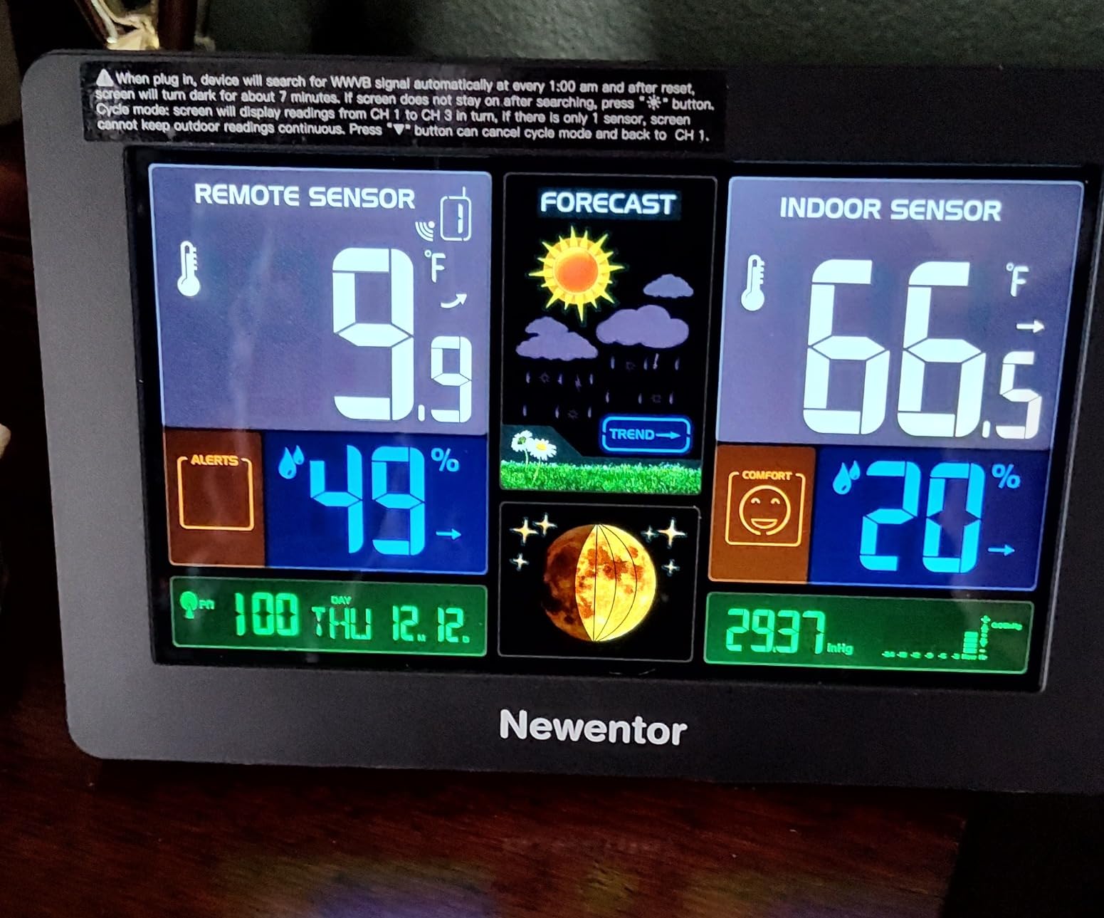 Newentor Weather Station Wireless Indoor Outdoor Thermometer, Color Display Digital Weather Thermometer with Atomic Clock customer photo 2