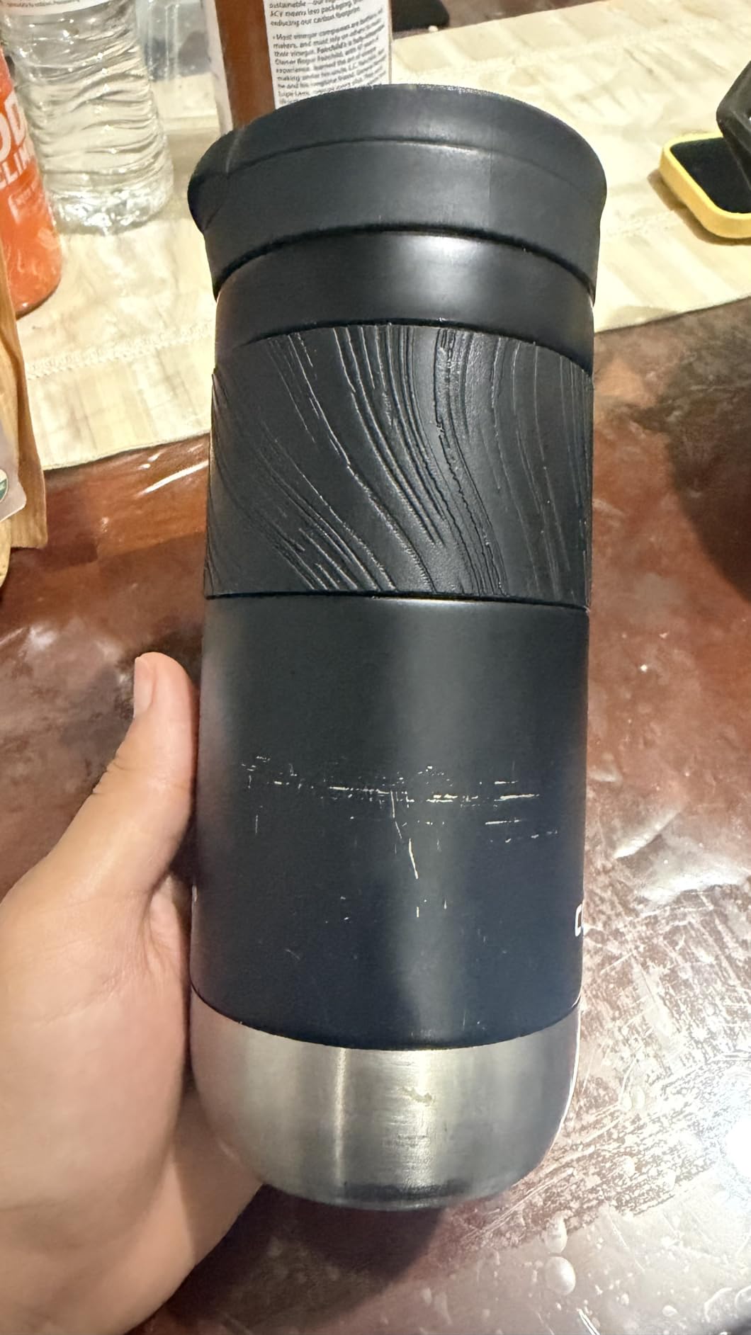 Contigo Byron Vacuum-Insulated Stainless Steel Travel Mug with Leak-Proof Lid Reusable Coffee Mug or Water Bottle BPA-Free 16oz Licorice Keeps Beverages Hot for 6 Hours or Cold for 12 Hours customer photo 1