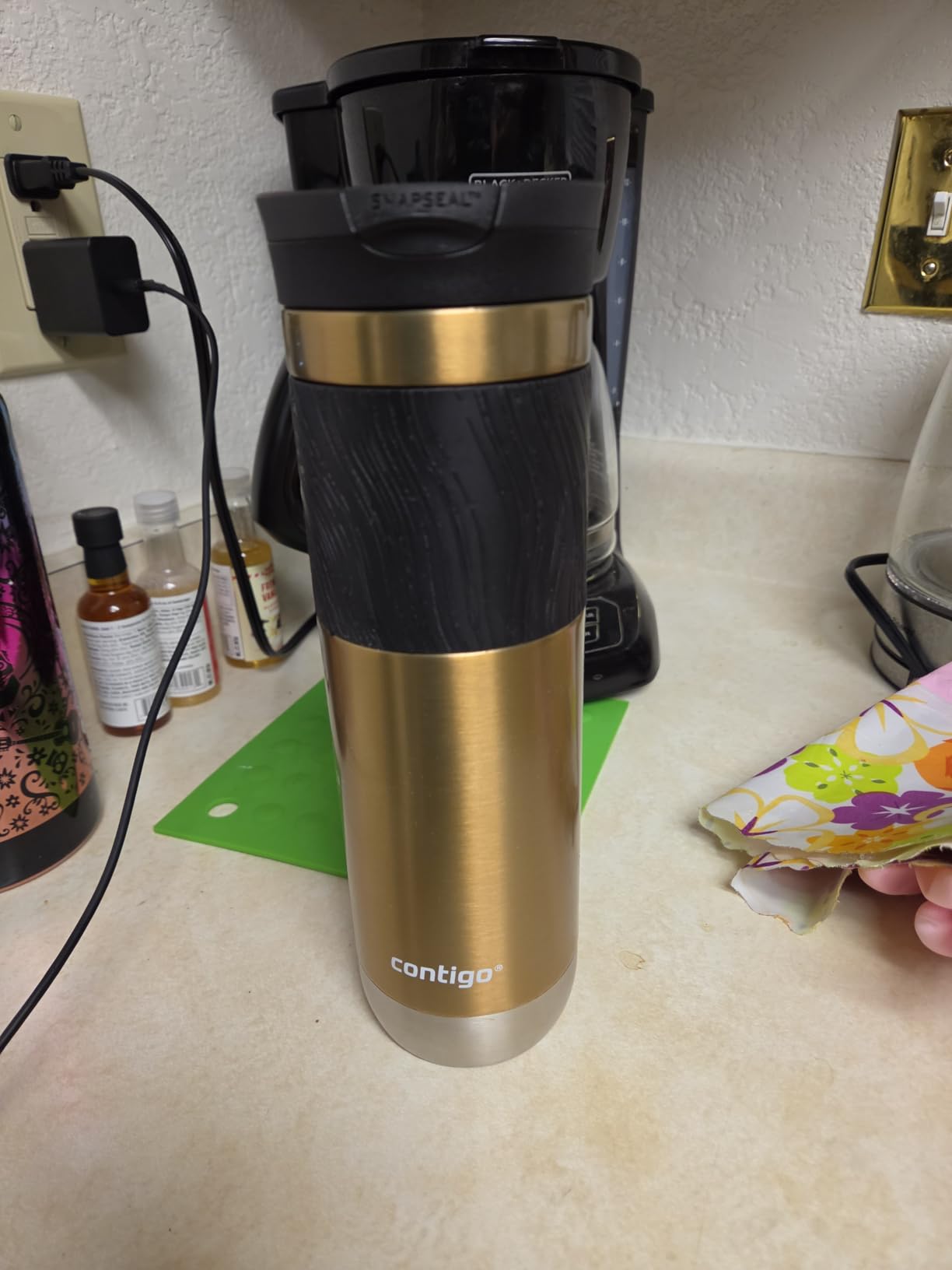 Contigo Byron Vacuum-Insulated Stainless Steel Travel Mug with Leak-Proof Lid Reusable Coffee Mug or Water Bottle BPA-Free 16oz Licorice Keeps Beverages Hot for 6 Hours or Cold for 12 Hours customer photo 2