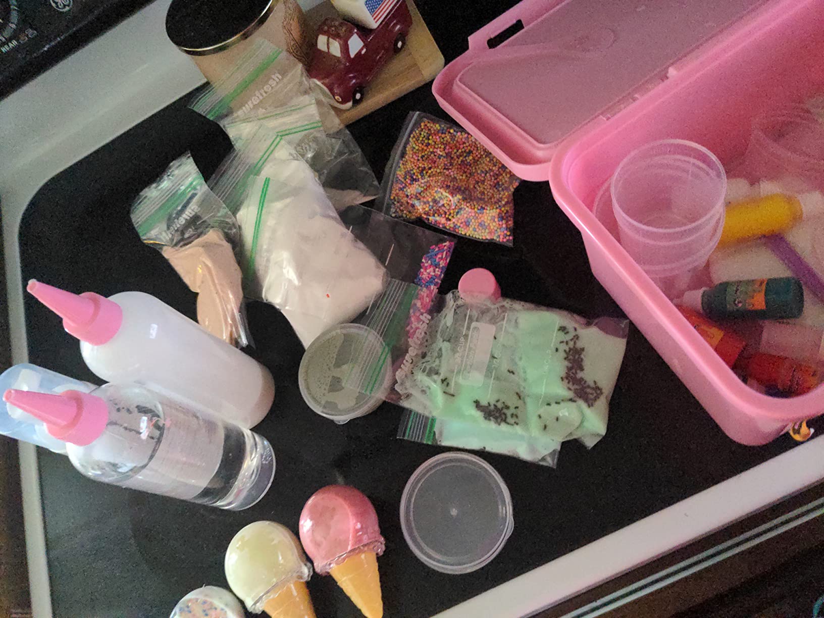 Original Stationery Ice Cream Slime Kit for Girls Toys, DIY Cherry-Scented Slime Making Set with 31 Pieces, Fun Arts and Crafts for Kids Ages 8-12 customer photo 1