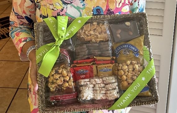 A Gift Inside Thank You Gift Basket, Gourmet Chocolate Gift Basket with Caramel Popcorn, Chocolates & Sweet Treats, Appreciation Gift for Coworkers, Employees, Teachers & Clients customer photo 1