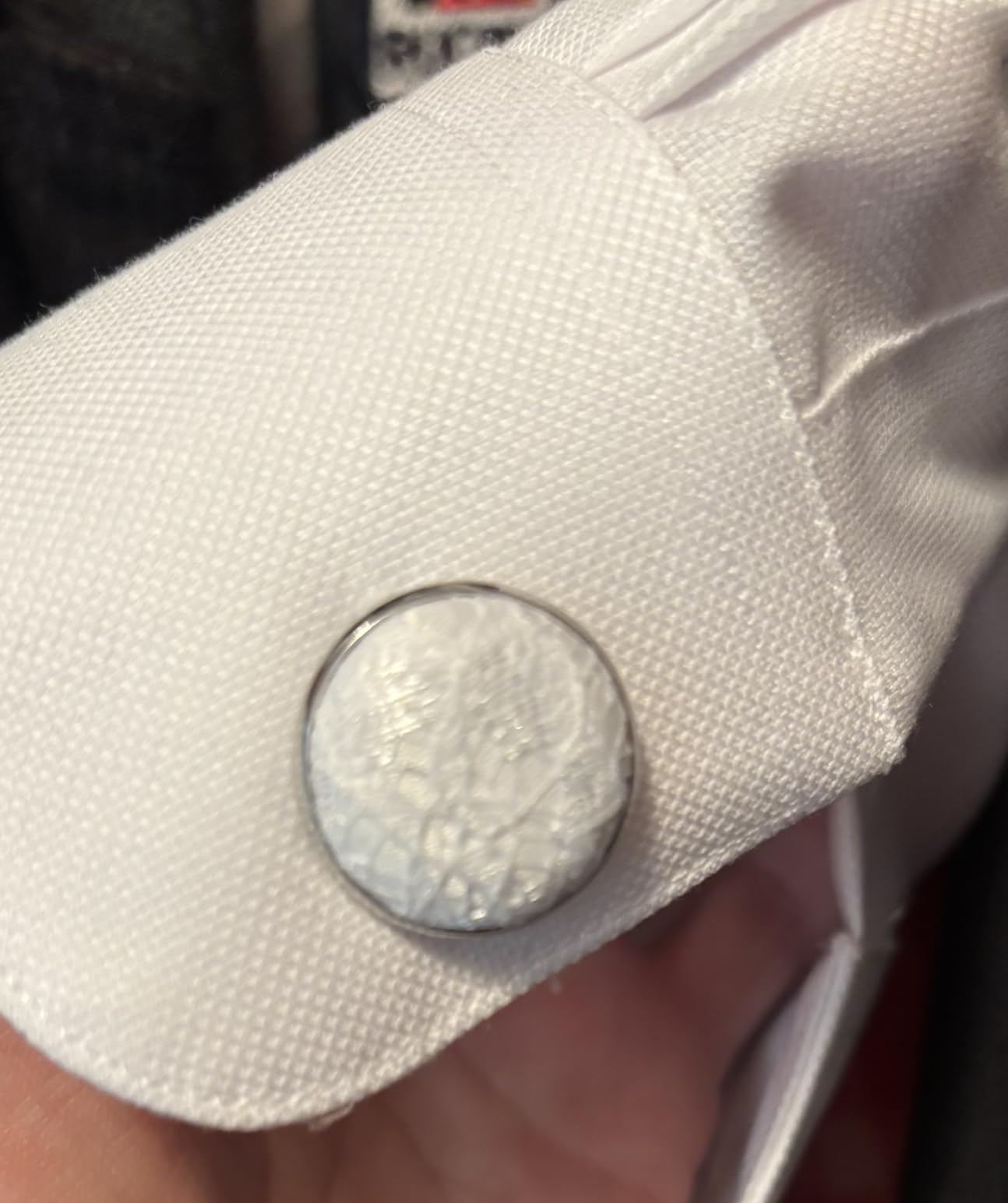 White Lace Fabric Cuff Links, Lace Gifts for Husband, Men's Wedding Accessories, 13th Anniversary, Gift Ideas for Him customer photo 2