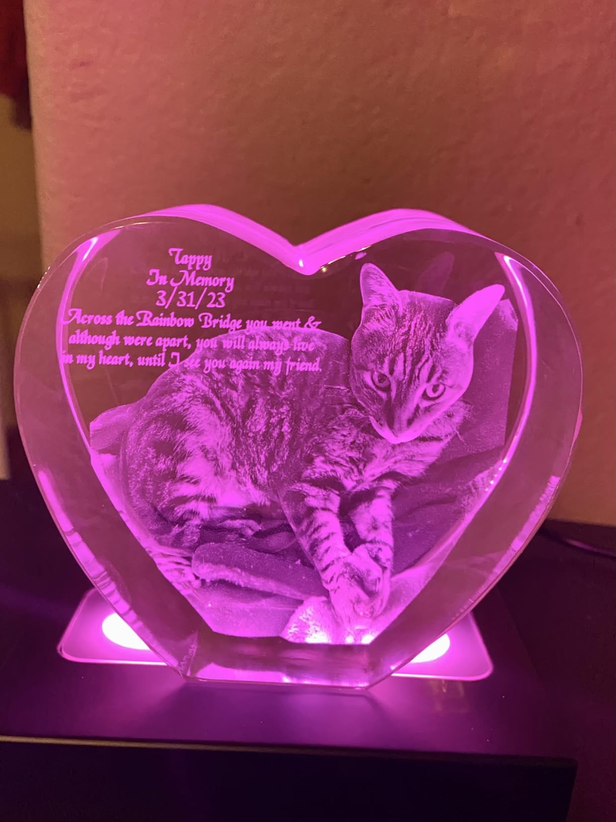 ArtPix 3D Crystal Photo, Personalized Gifts for Women, Wife, Her, Him, Men, Mom, Great Customized Gift With Your Own Photo - Anniversary, Wedding, Birthday - Custom Glass 3D Laser Etched Picture Frame customer photo 1