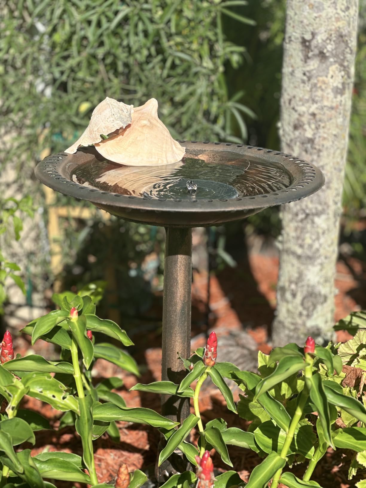 VIVOHOME Bird Bath for Outside, Polyresin Pedestal Bird Baths for Outdoor, Garden, 28 Inch Height Weather-Resistant Birdbaths with 20