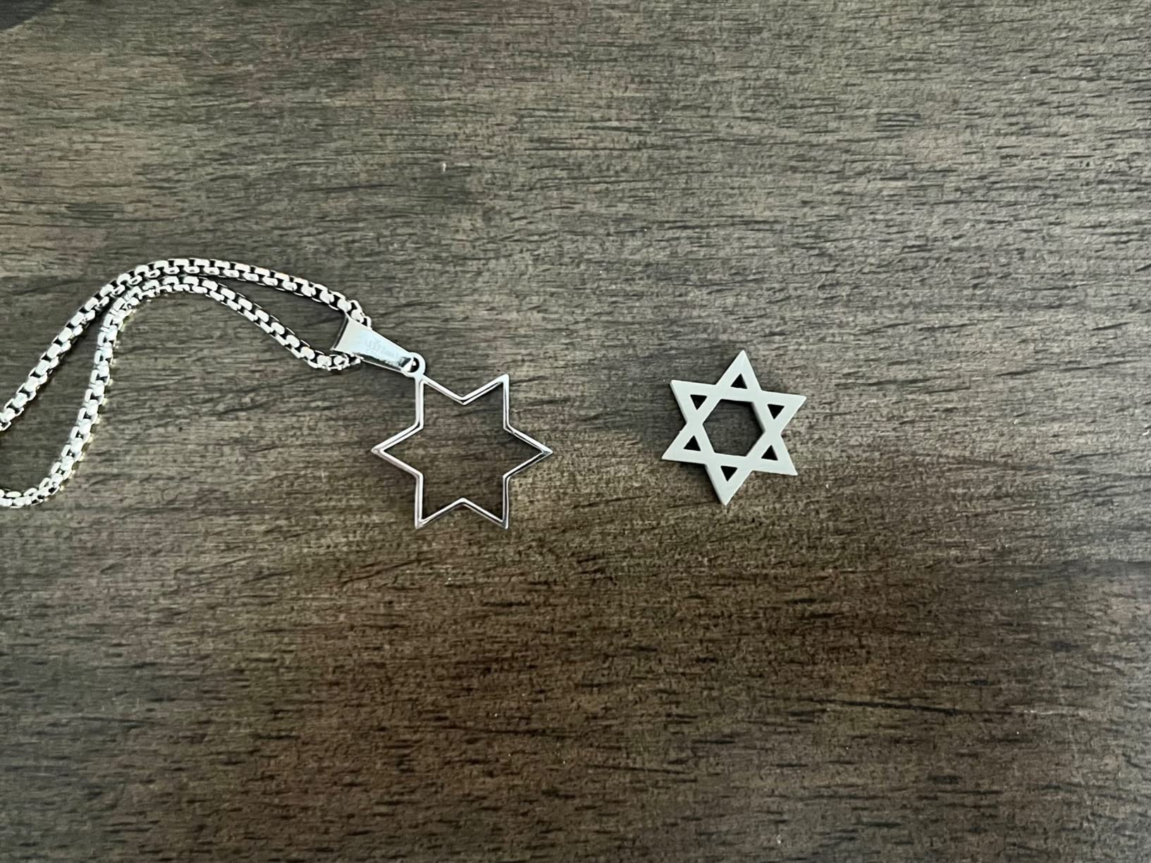 Stainless Steel Star of David Necklace for Men & Women, 16-24 Inch Box Chain customer photo 2
