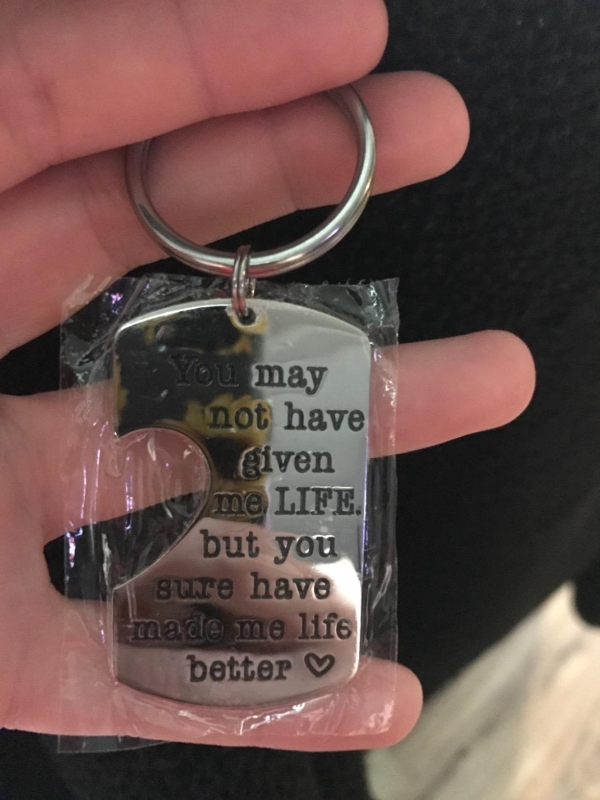 Melix Home Gifts for Stepdad Keychain Fathers Day Gift Bonus Dad Keychains Birthday Present customer photo 1