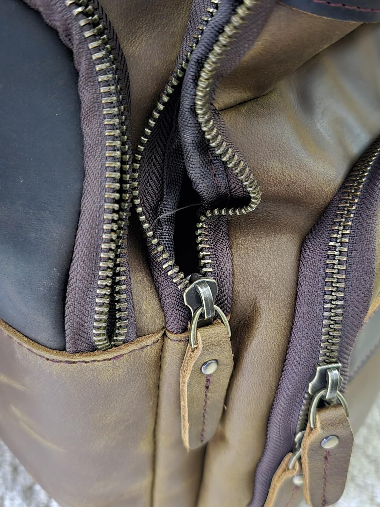 TIDING Men's Leather Backpack 14