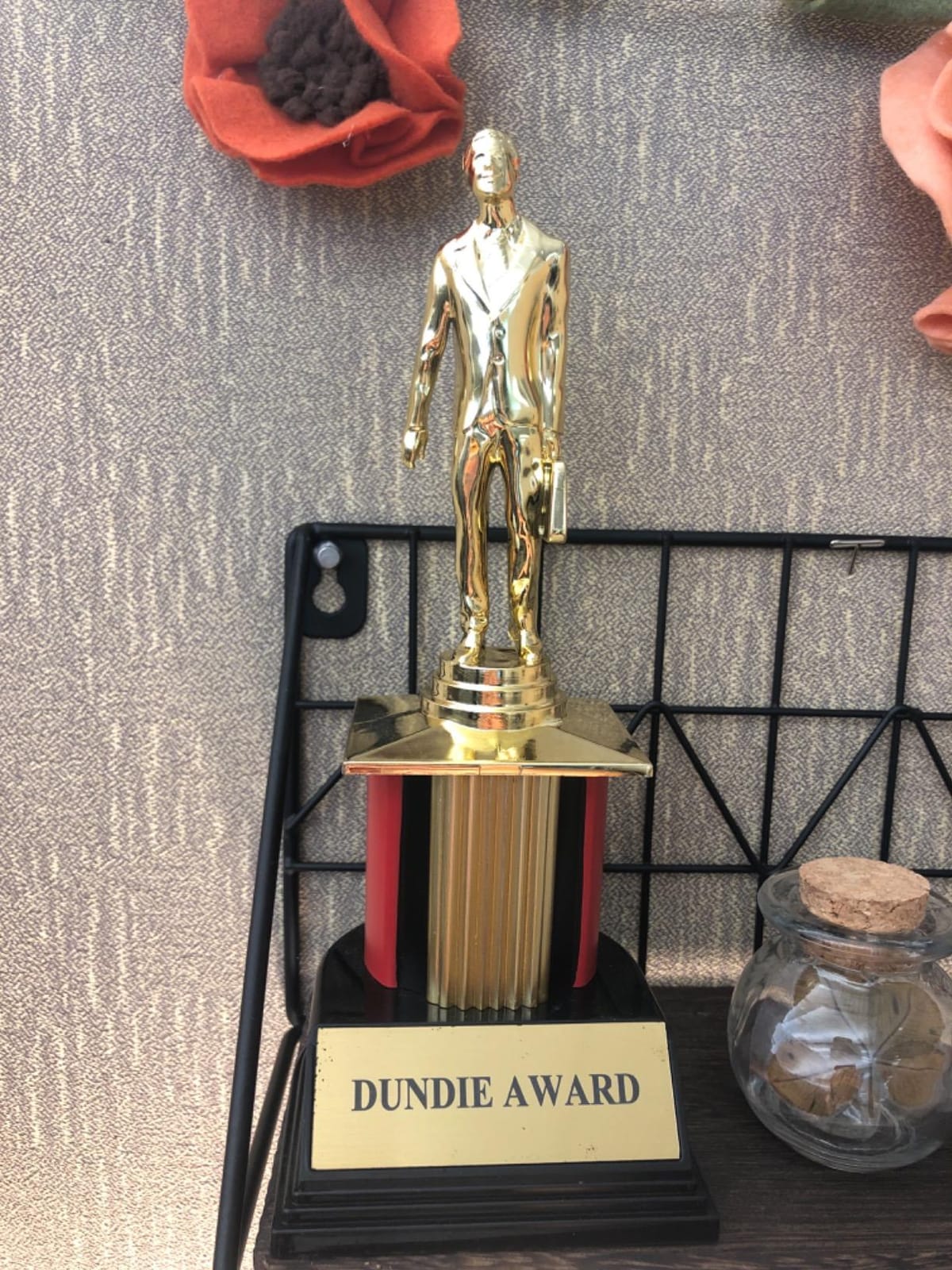 The Office Dundie Award Replica Trophy with 6 Interchangeable Title Plates, 8 Inches customer photo 2