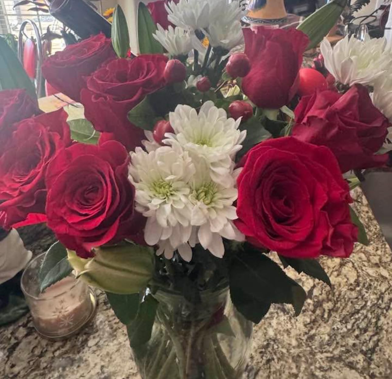 Stargazer Barn Red Royale Rose Bouquet - Vase Included | Fresh Cut Flower Delivery, Hand-Tied in the USA, Gift for Birthday, Anniversary, Sympathy or Home Decor customer photo 1